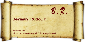 Berman Rudolf névjegykártya
